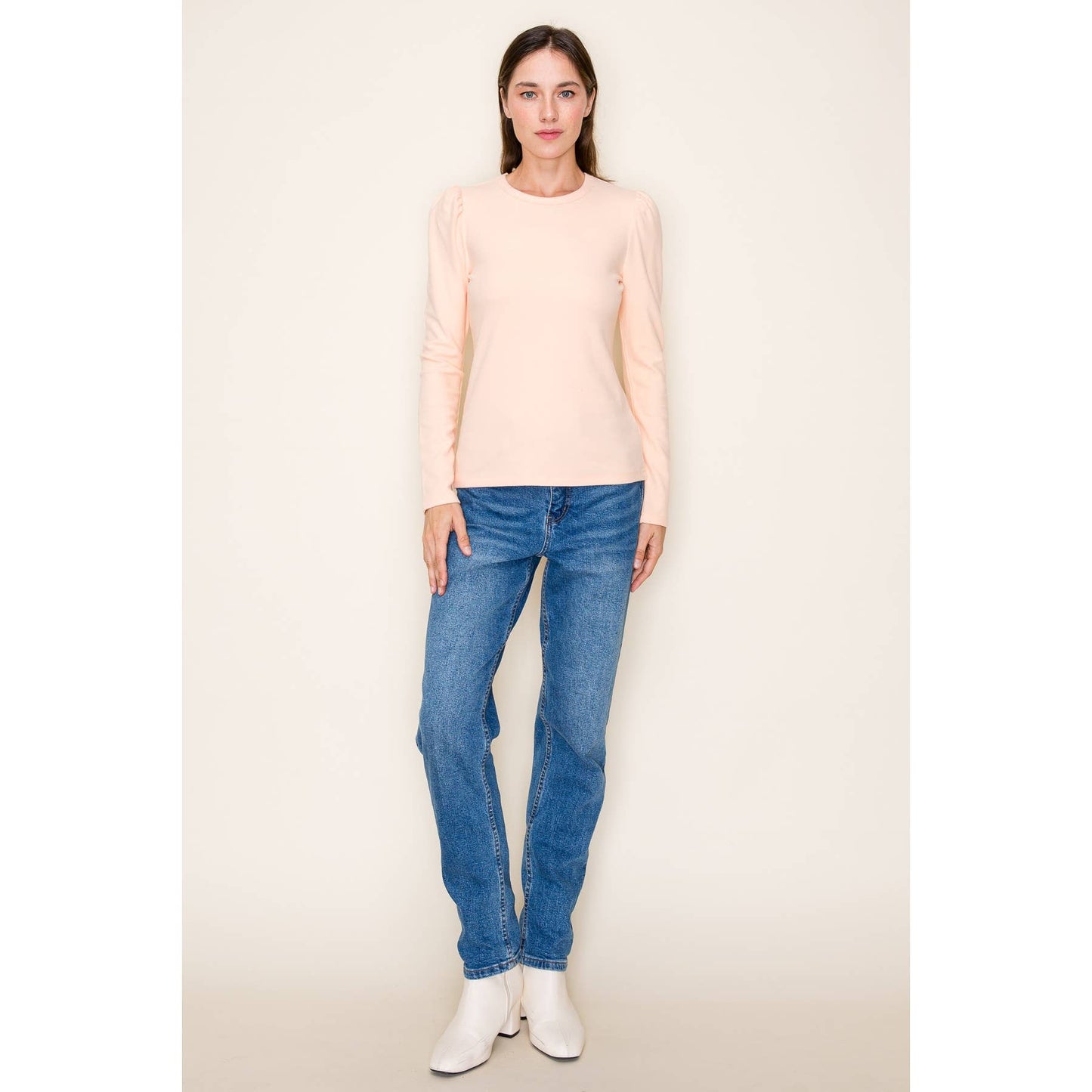 Peach Solid Pull Over Top