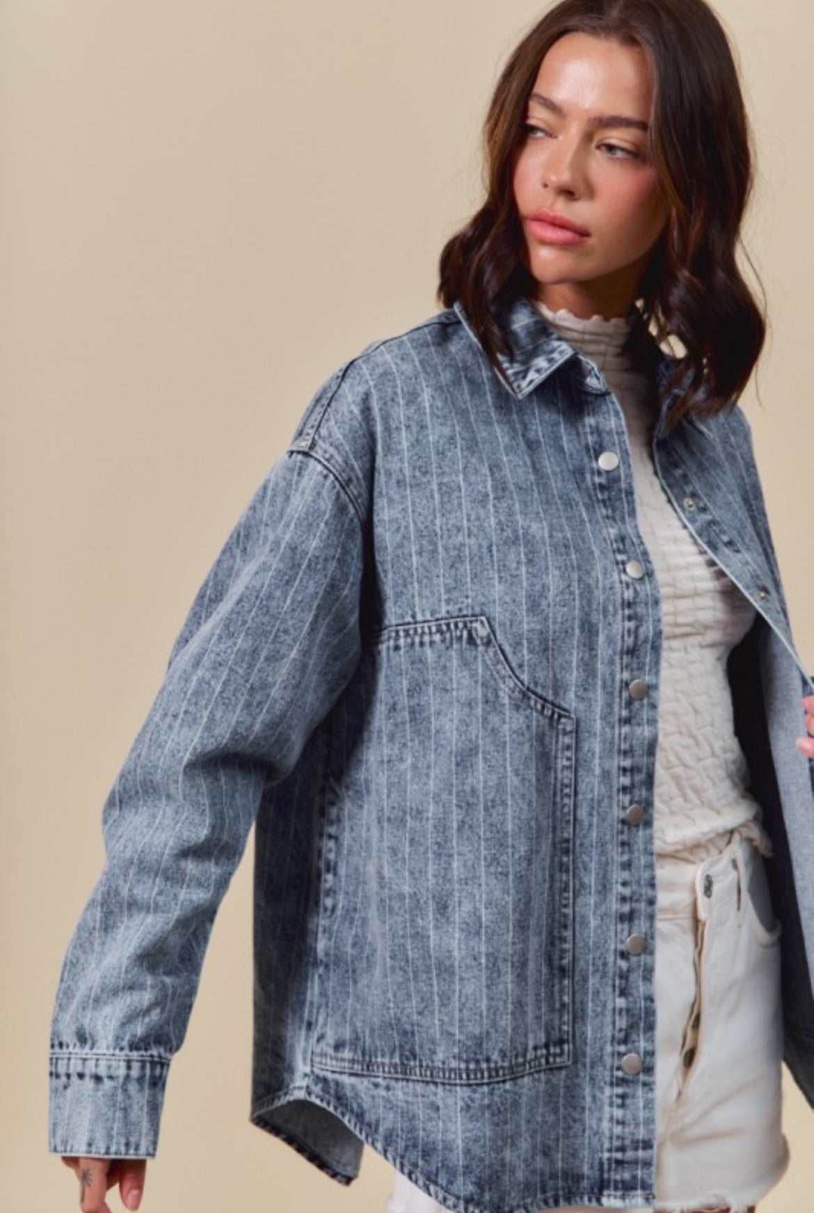 Washed Stripe Denim Shirt