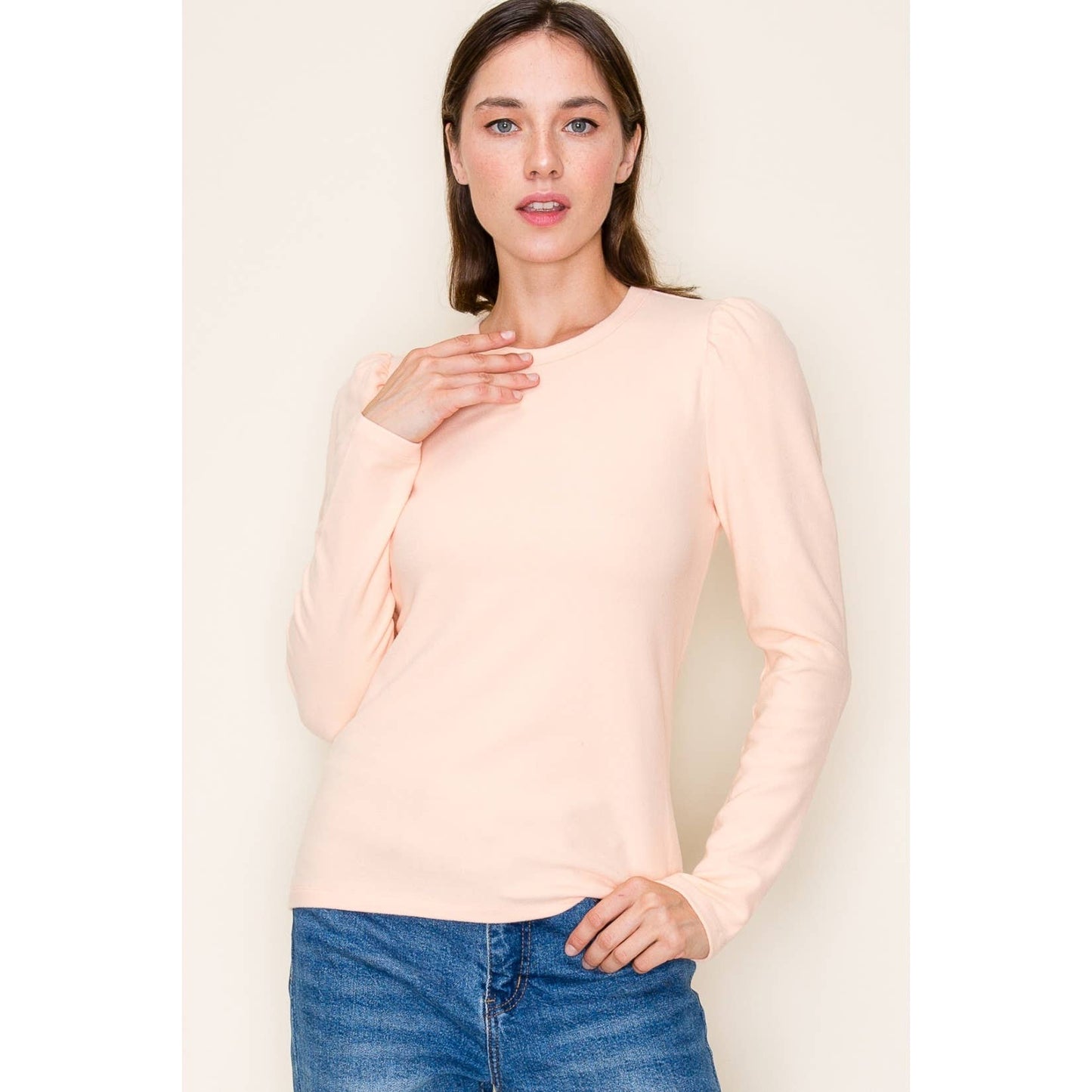 Peach Solid Pull Over Top