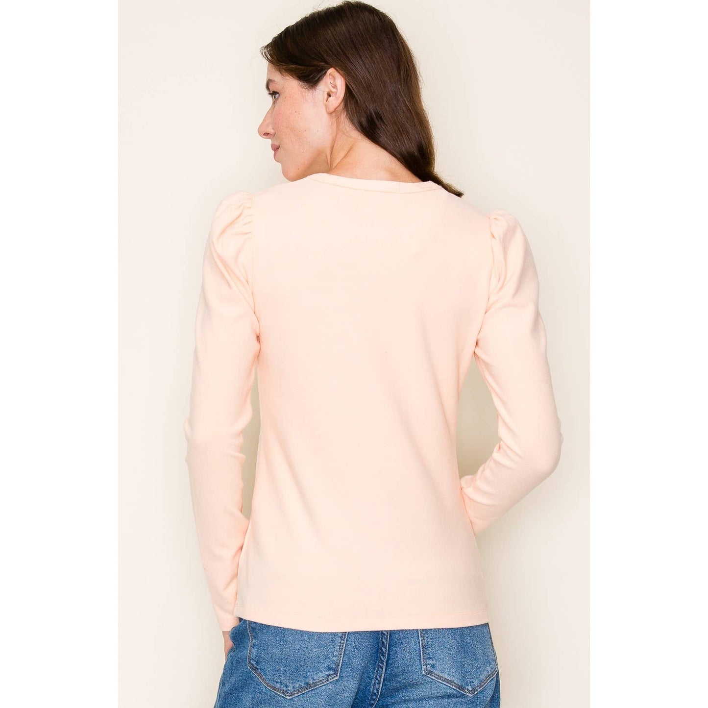 Peach Solid Pull Over Top
