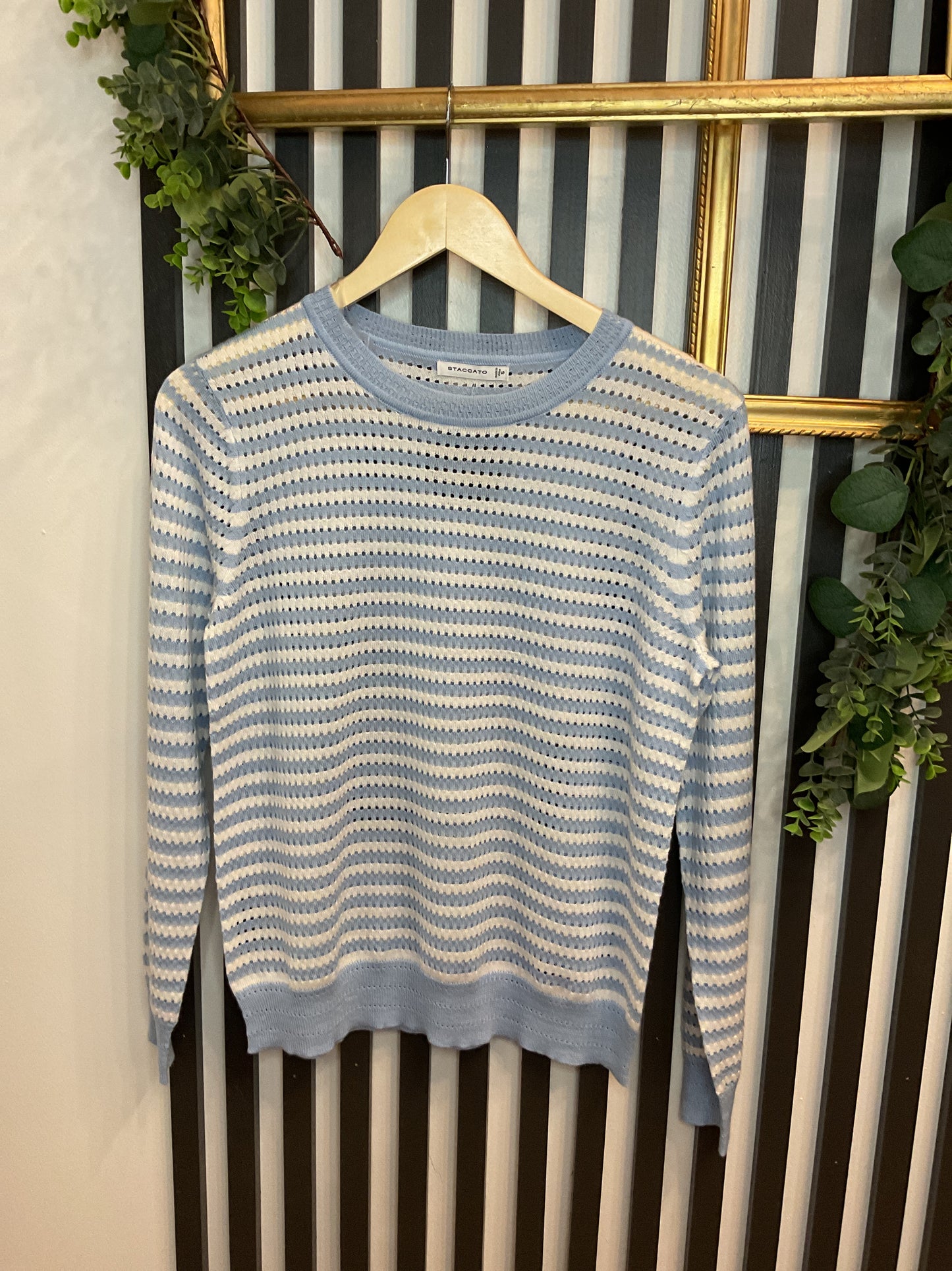 Pointelle Stripe Sweater