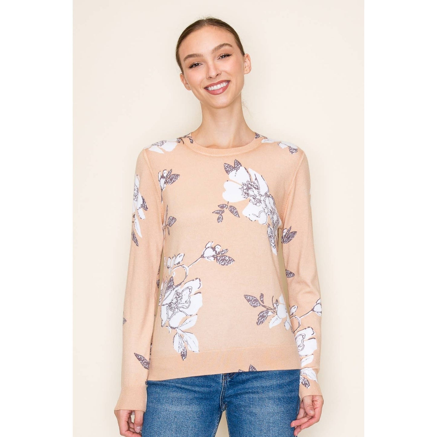 Floral printed sweater