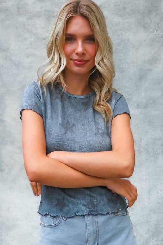 Star Ruffle Hem Top