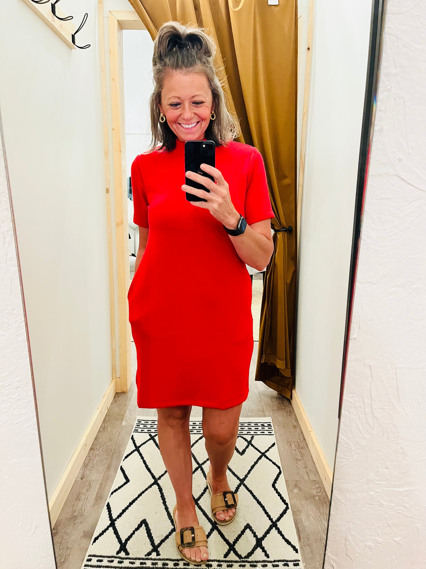 SCUBA MOCK NECK DRESS