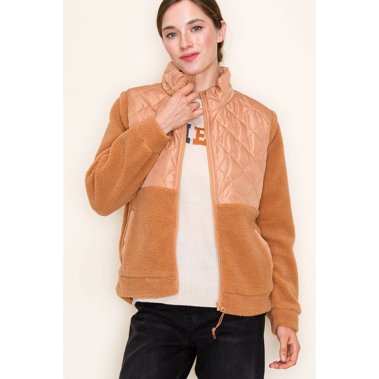 Quilted Fleece Zip-Up