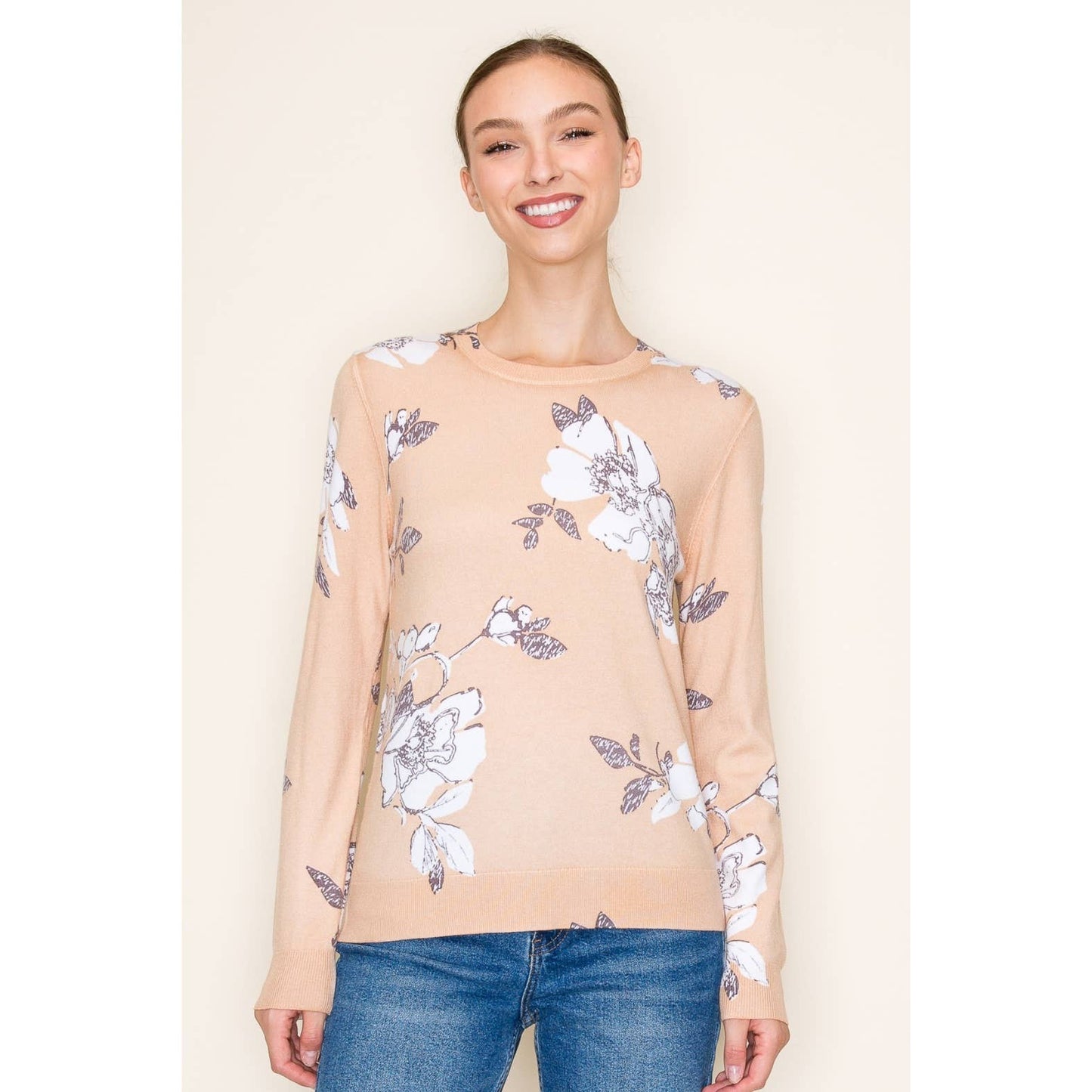 Floral printed sweater