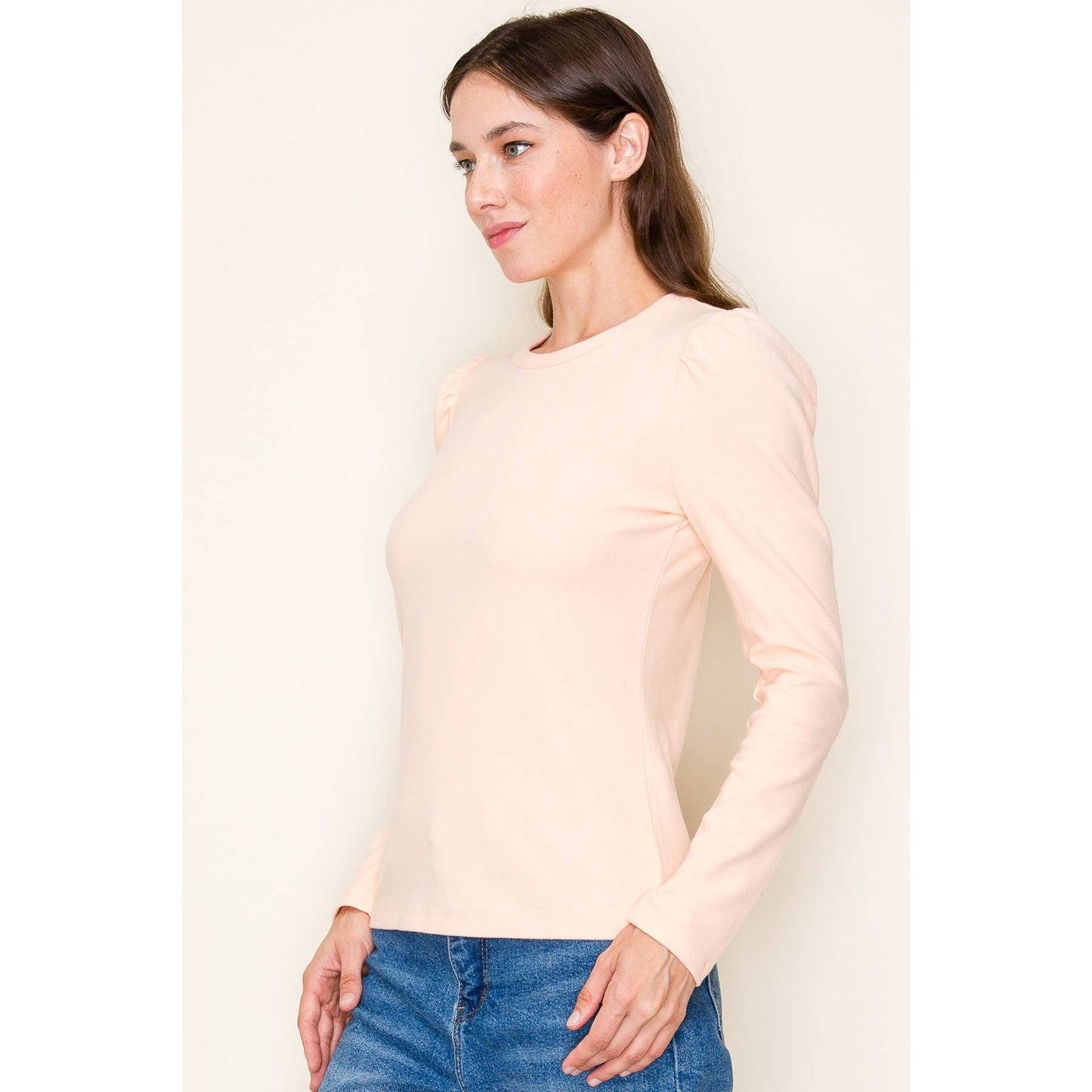Peach Solid Pull Over Top