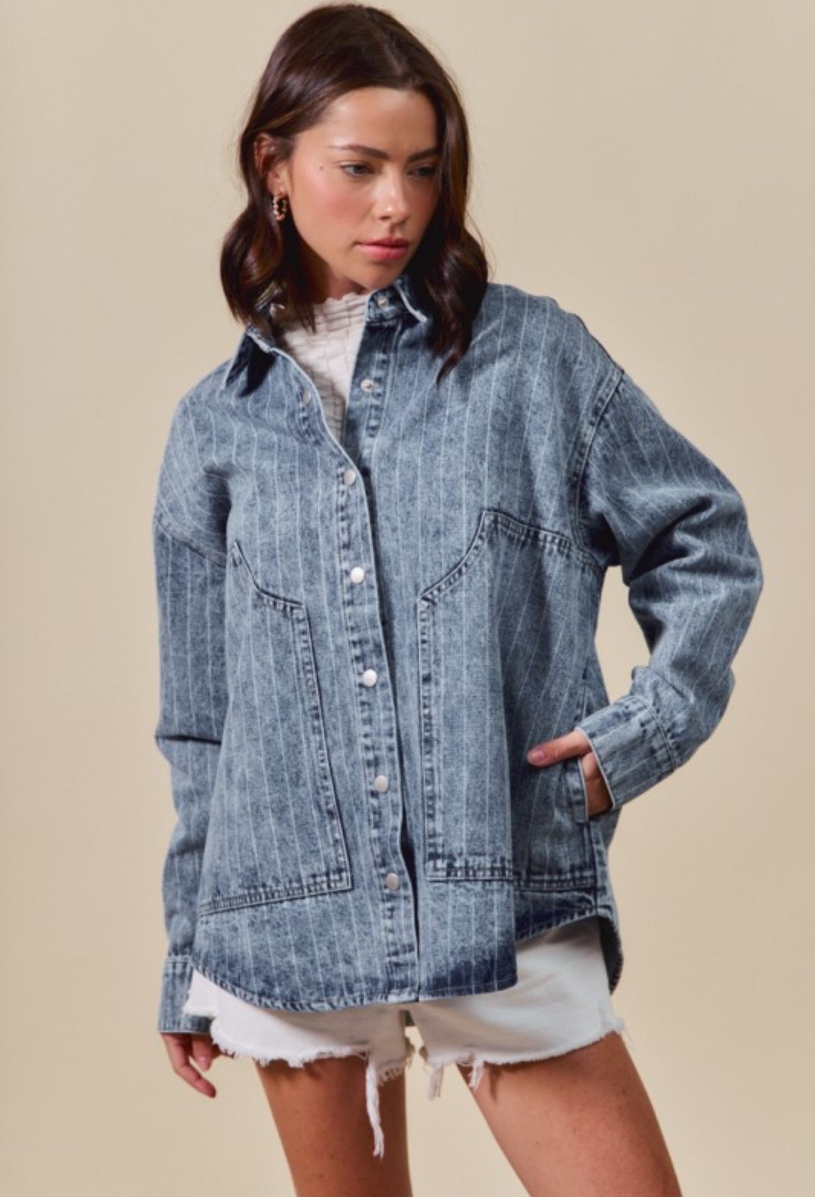 Washed Stripe Denim Shirt