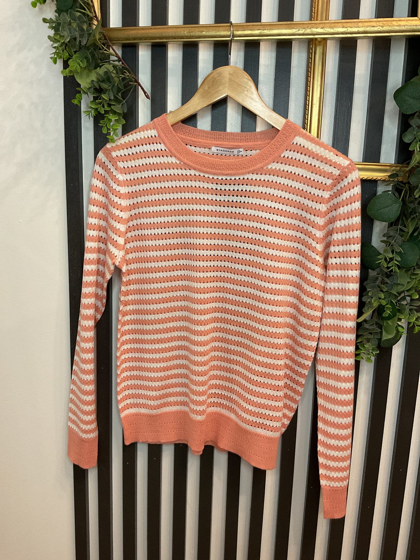 Pointelle Stripe Sweater