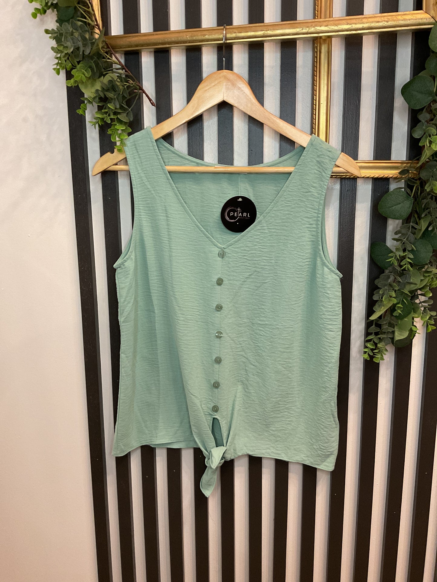 Button Down Tied Blouse