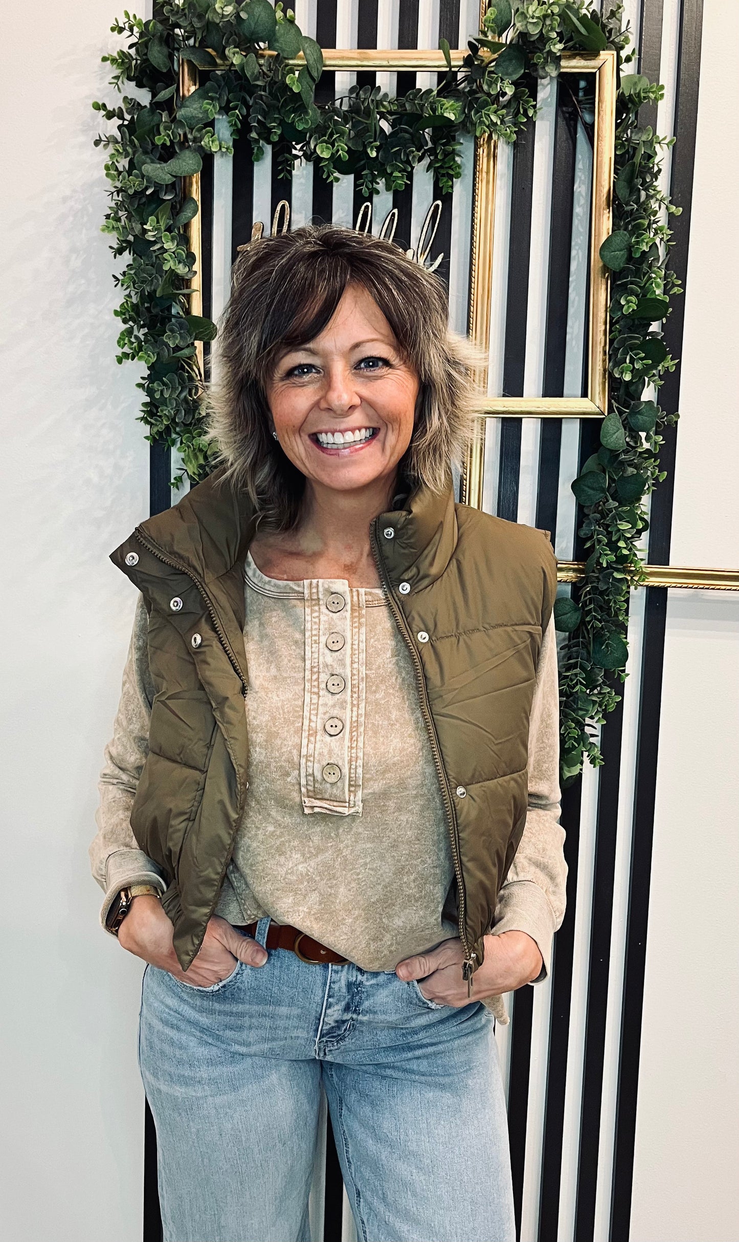 Crop Puffy Vest