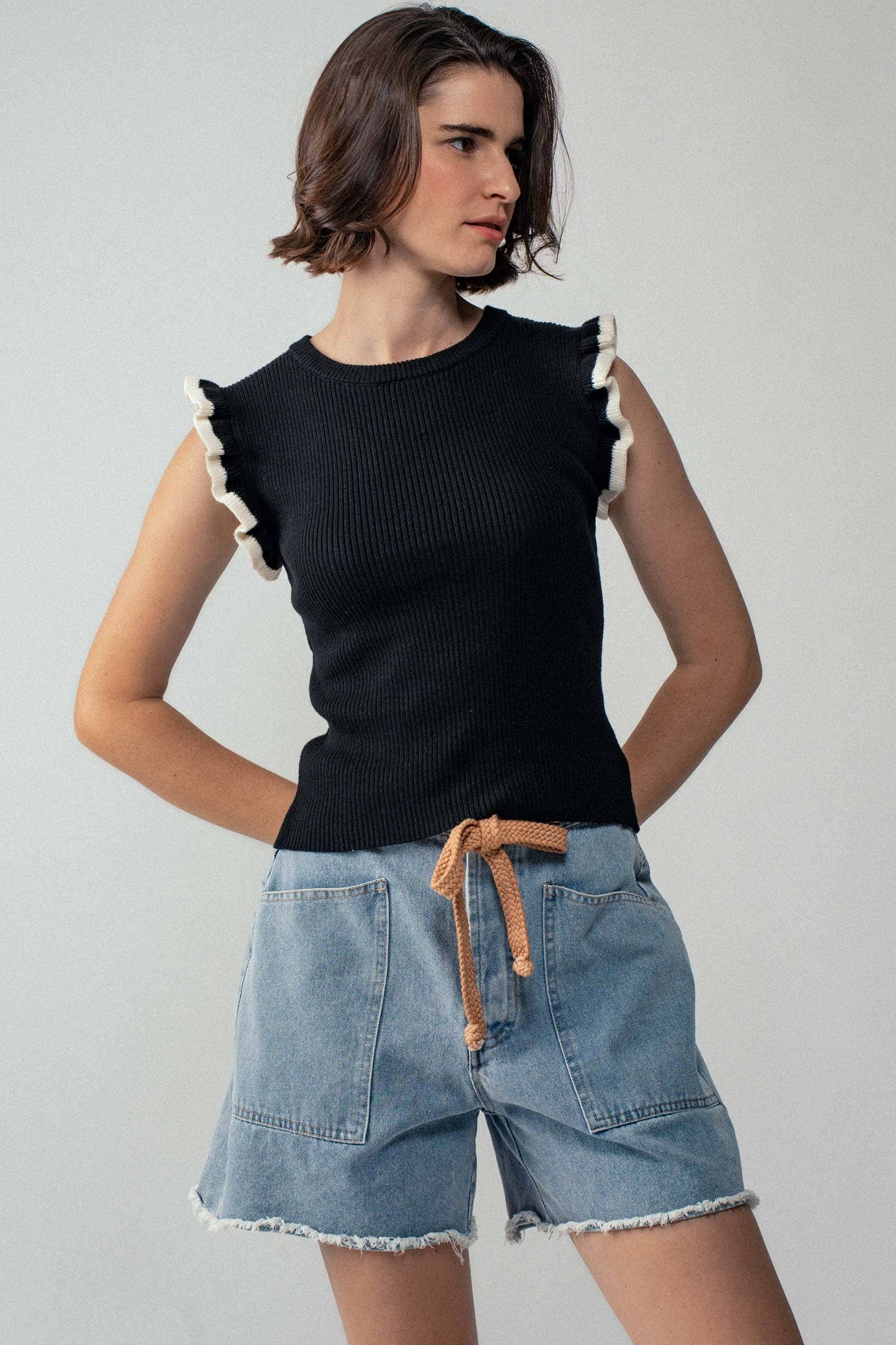 Ruffle Trim Top