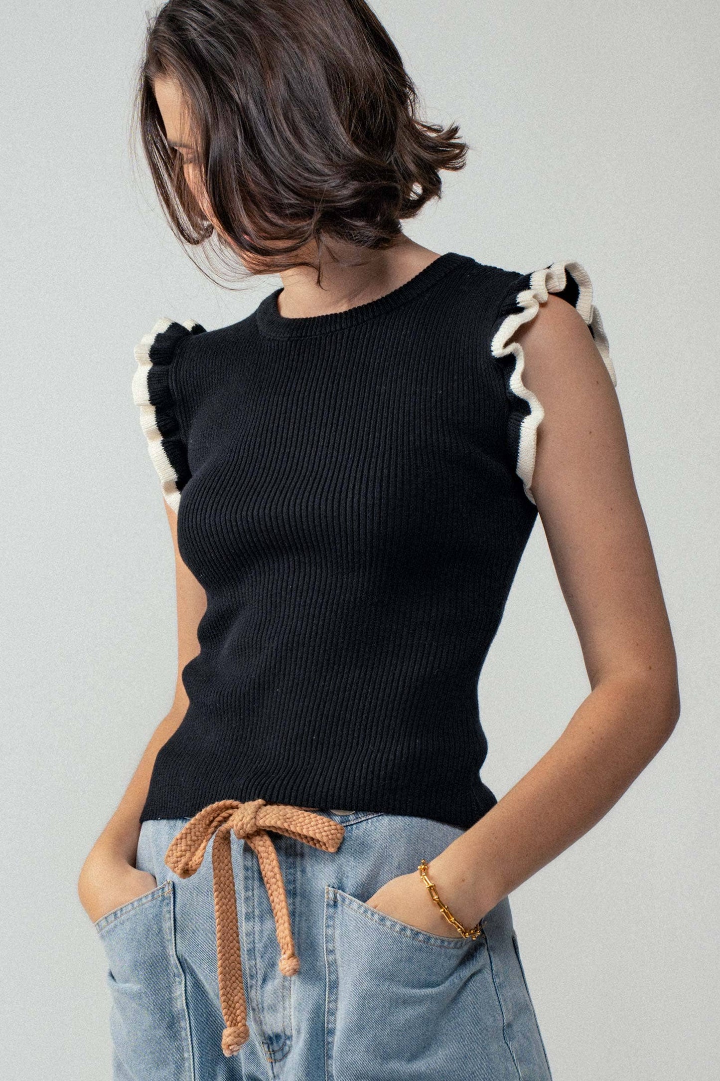Ruffle Trim Top