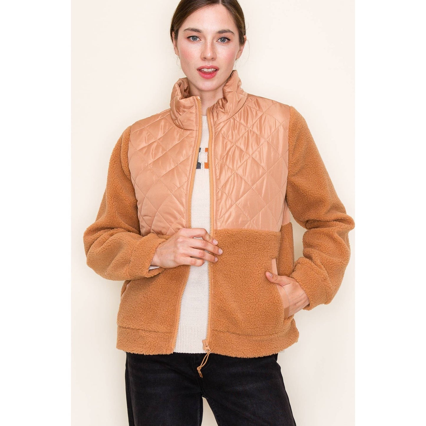 Quilted Fleece Zip-Up
