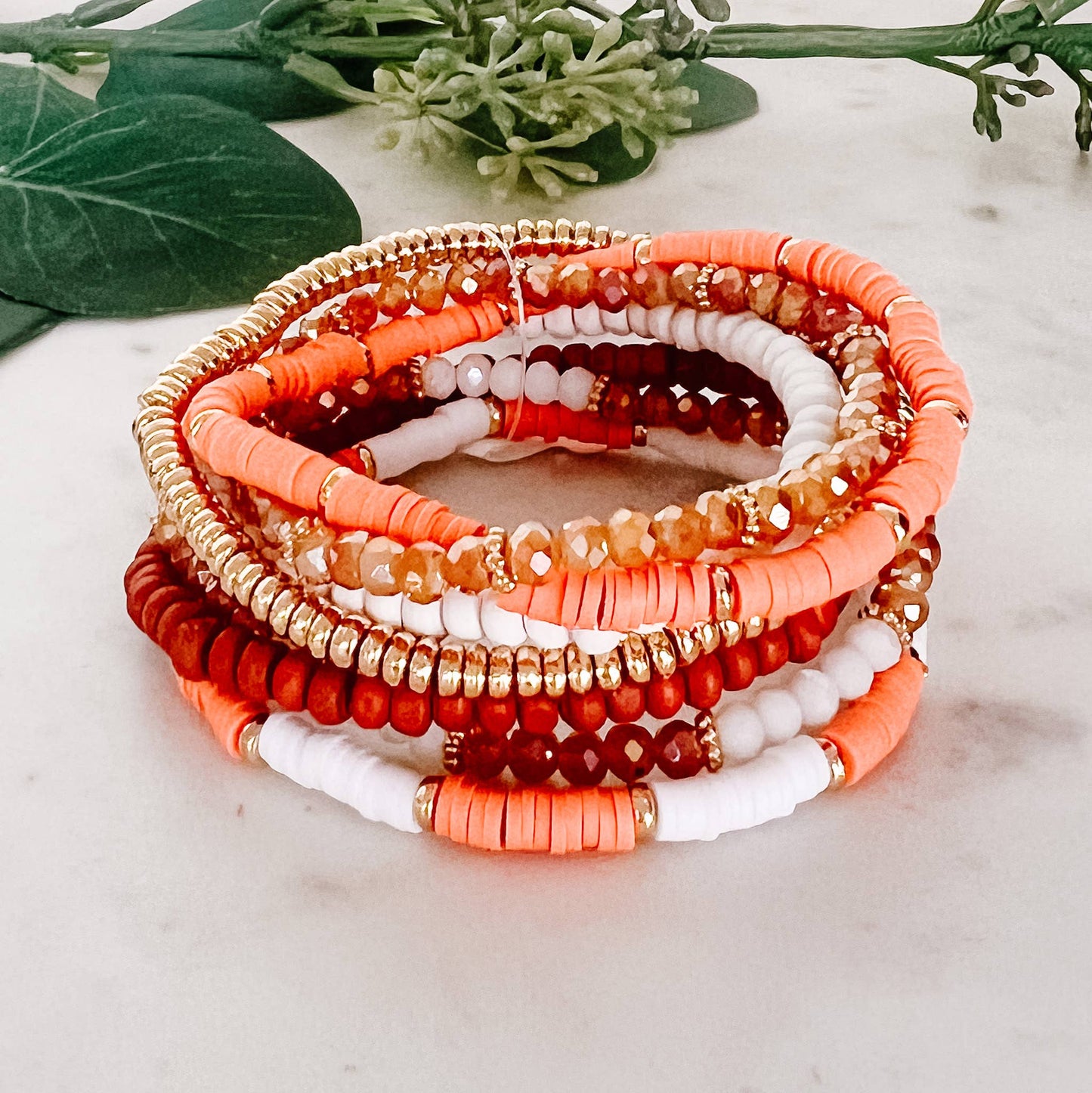 Orange White Bracelet