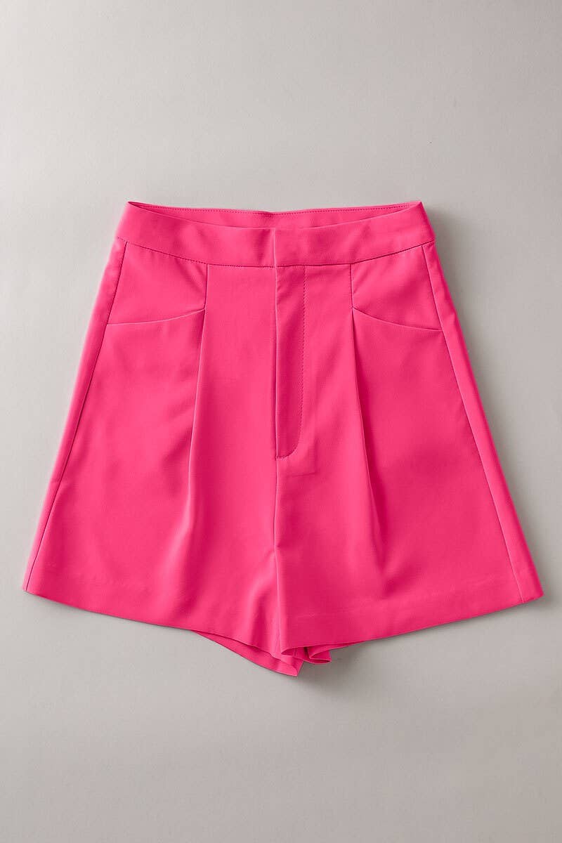 High-Waist Pleated Shorts