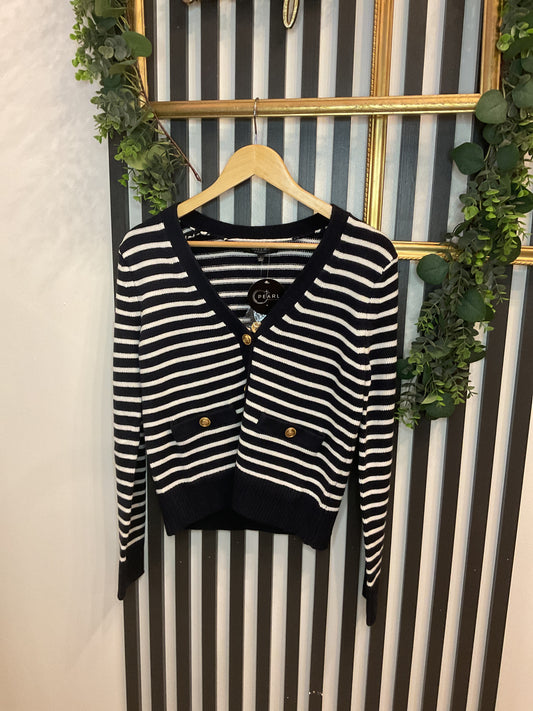 Navy Stripe Cardigan