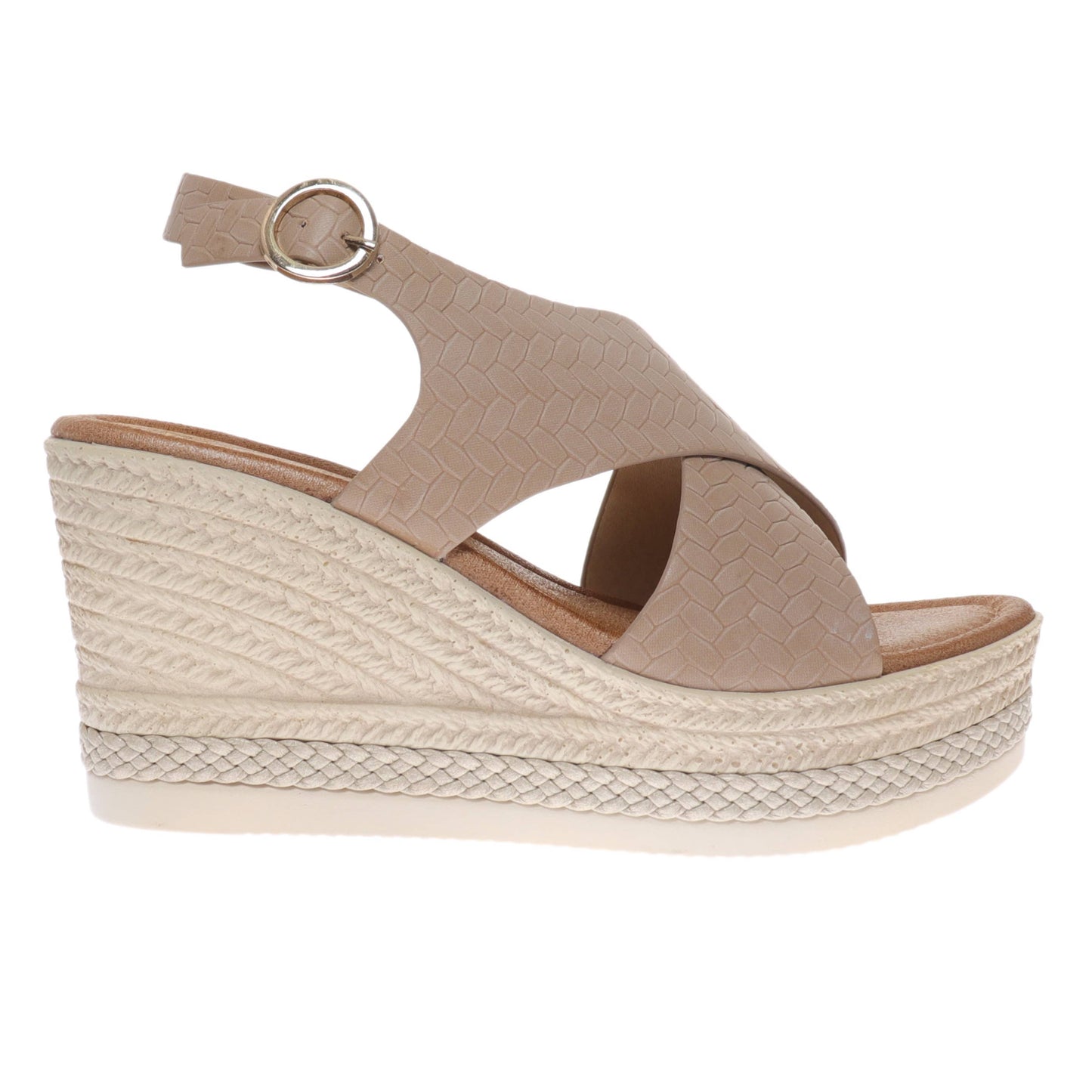 Wedge Heel Sandal - Nude