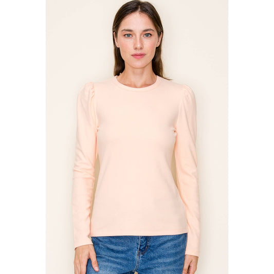 Peach Solid Pull Over Top