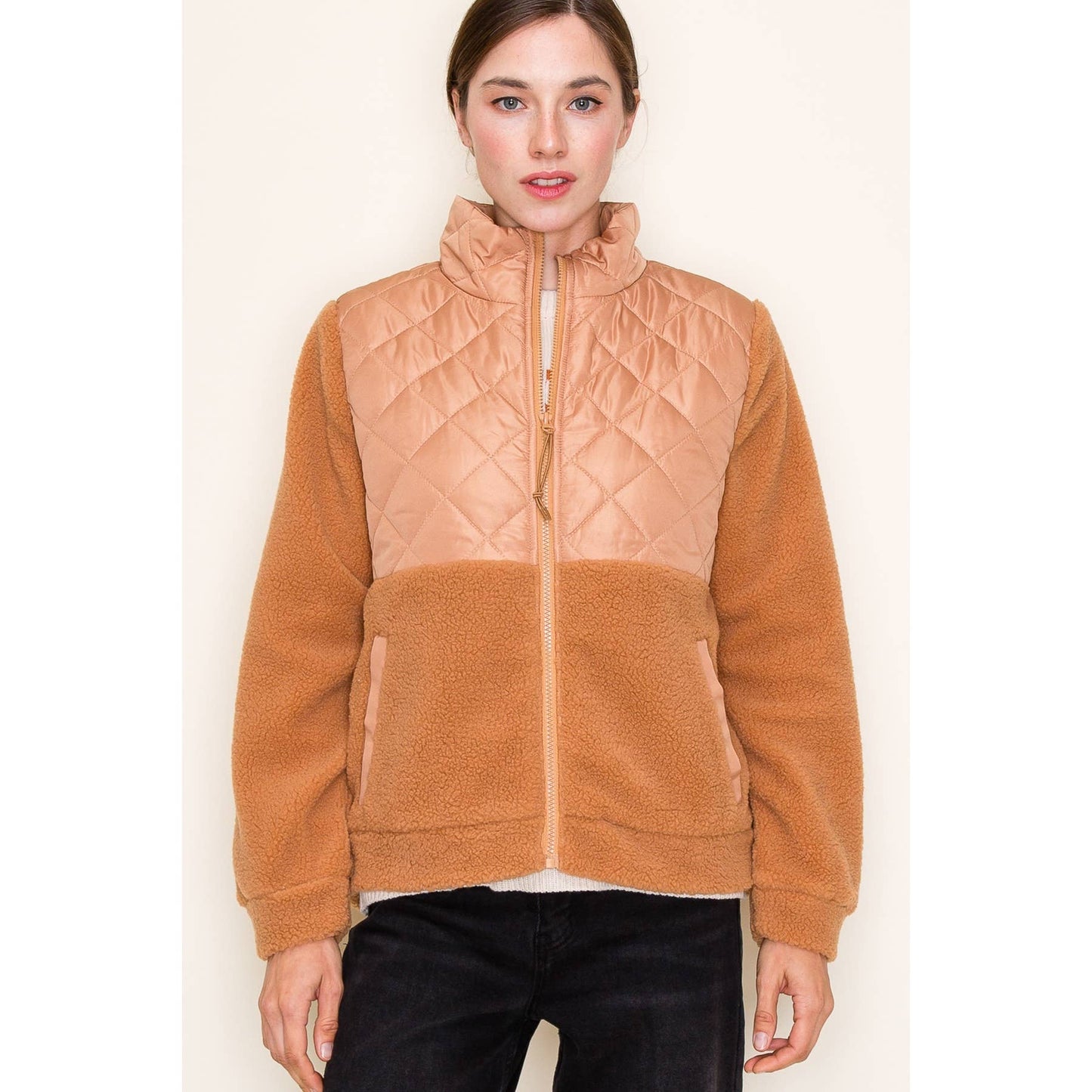 Quilted Fleece Zip-Up