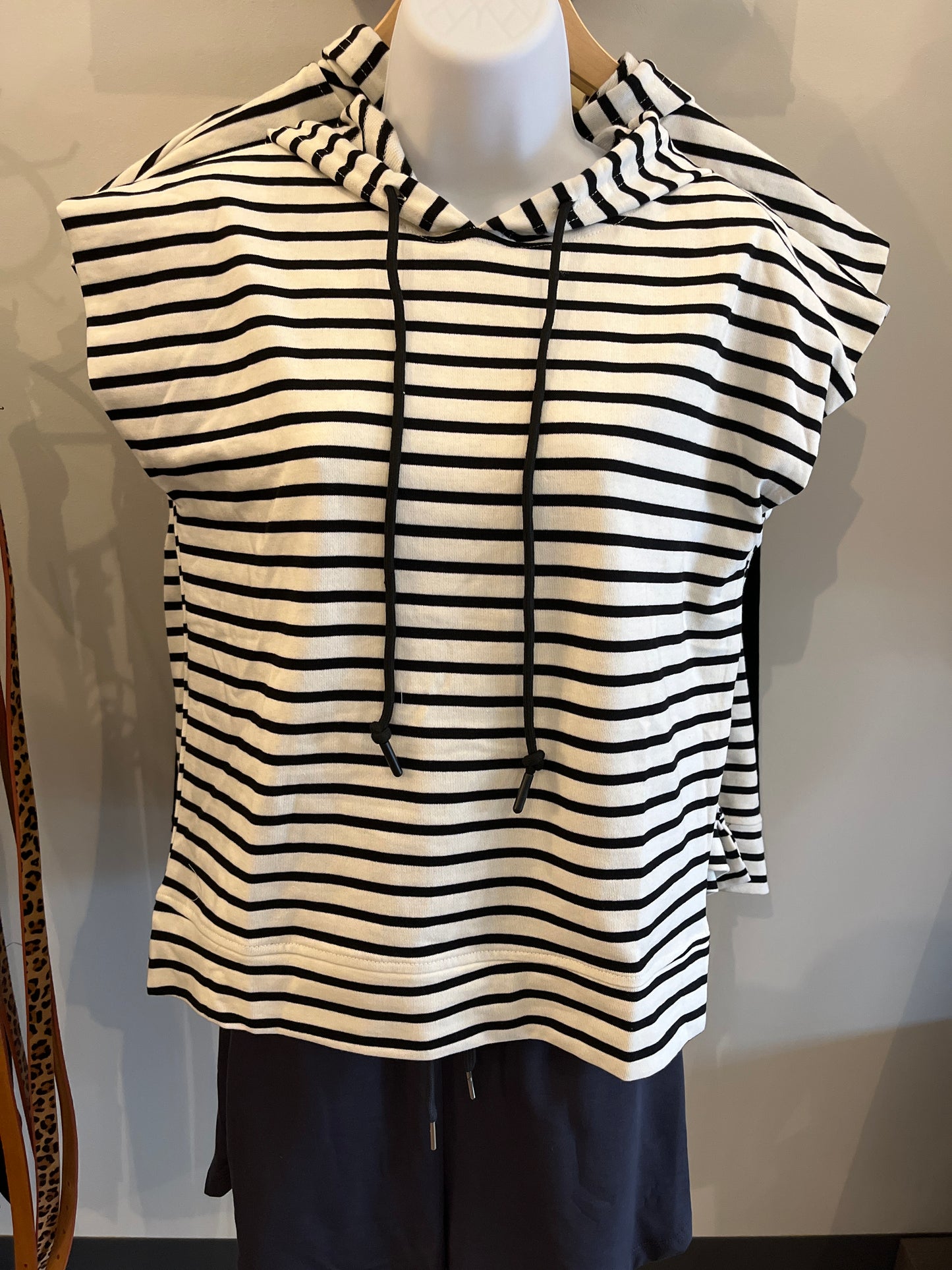 Stripe Sleeveless Hoodie