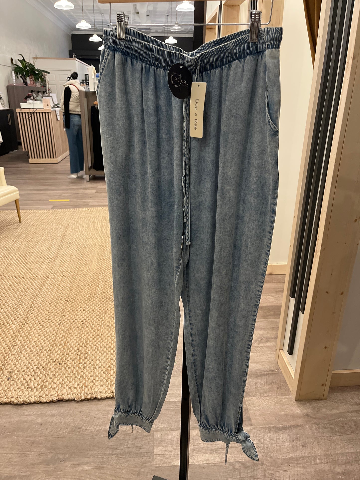 Light Denim Tie leg Pant