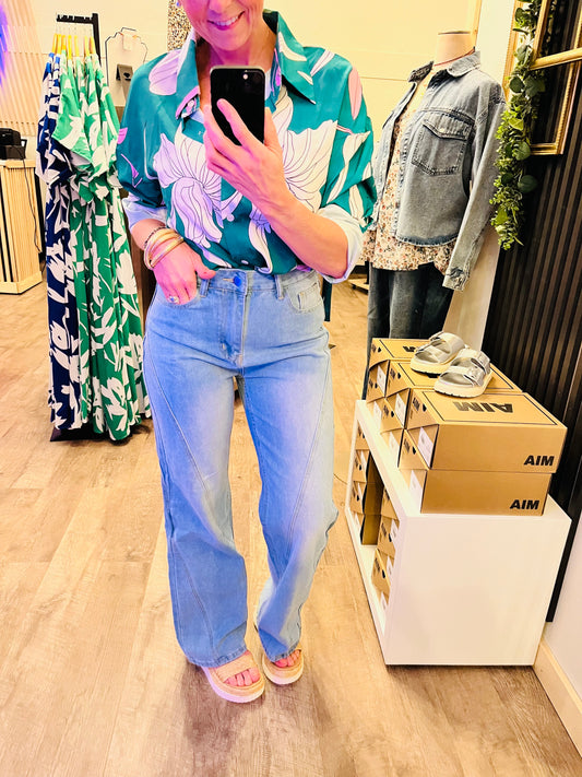 Kelly Green floral top