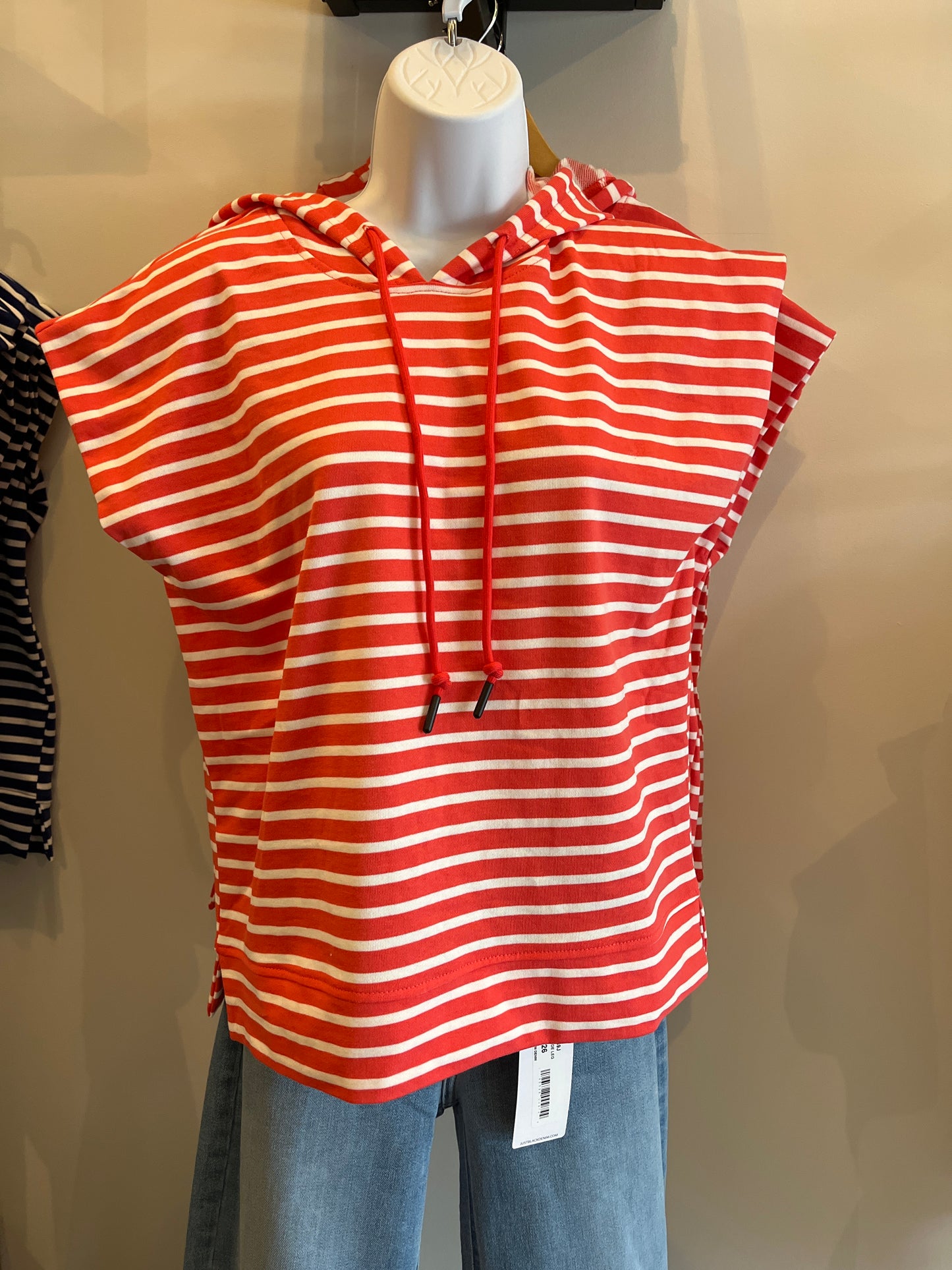 Stripe Sleeveless Hoodie