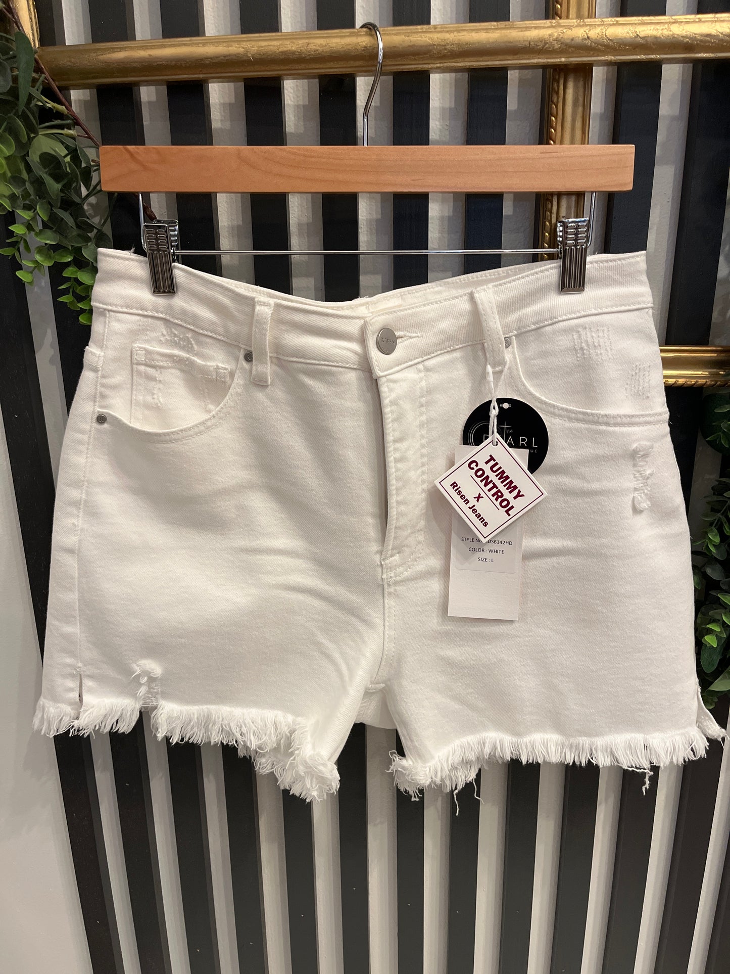 White Side Slit Shorts