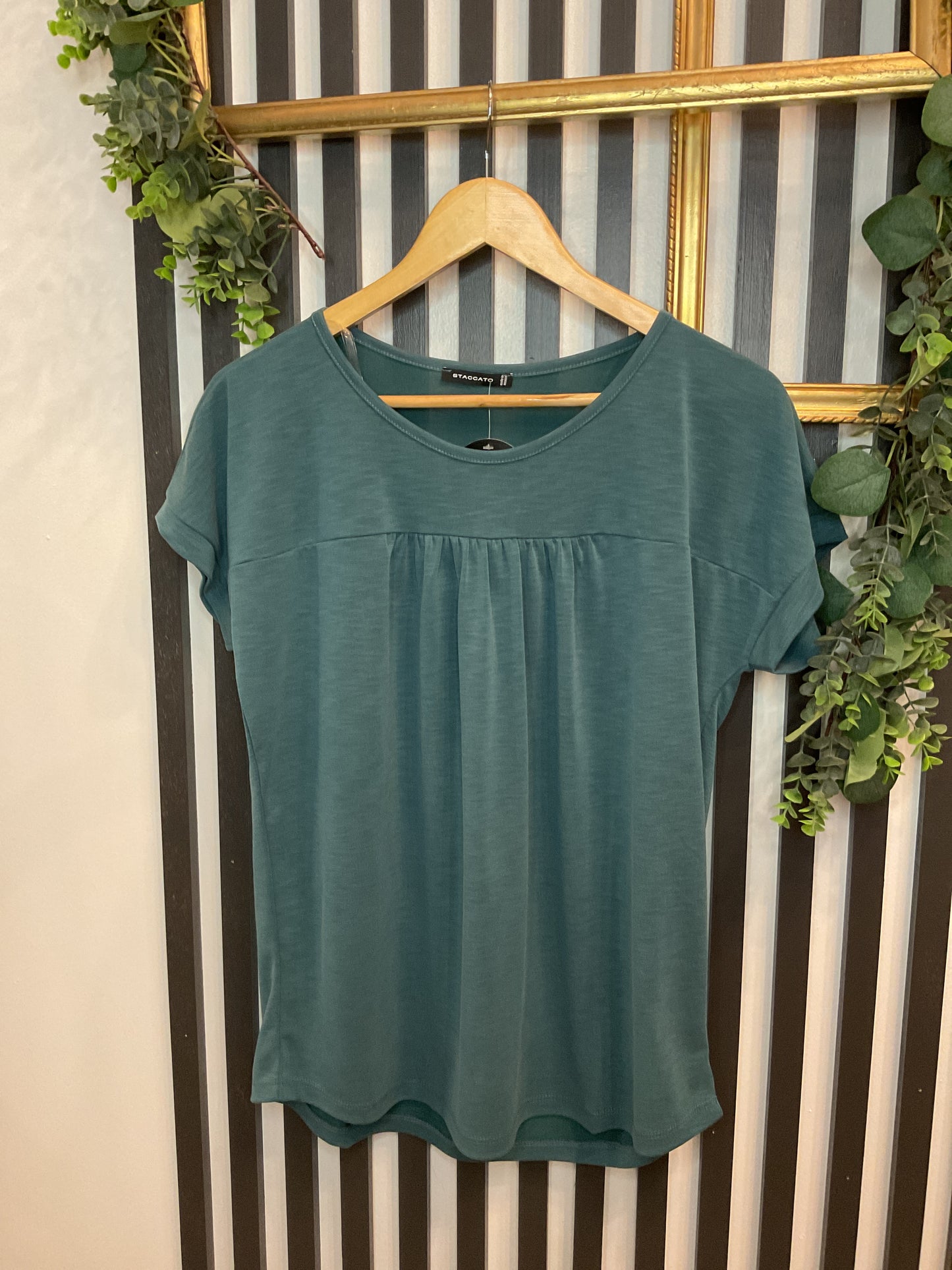 Teal Gathered Top