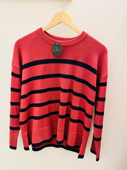 Dark Rose Striped Crew