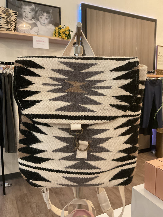 Cream & Black Aztec Backpack