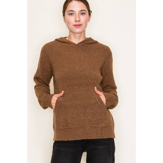Boucle Yarn Hoodie Sweater