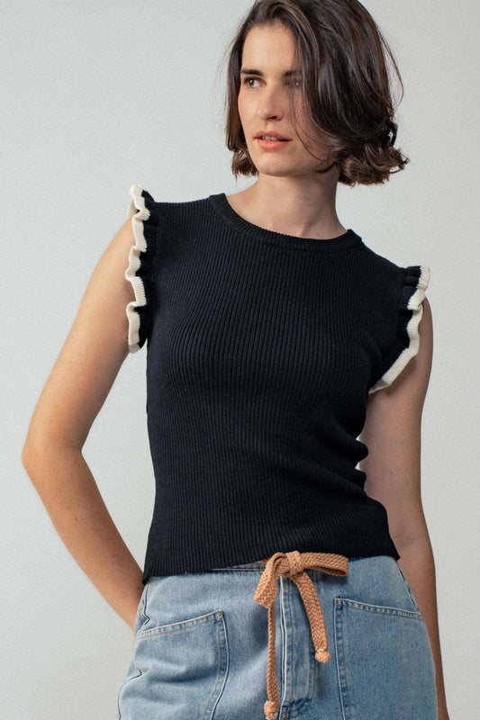Ruffle Trim Top