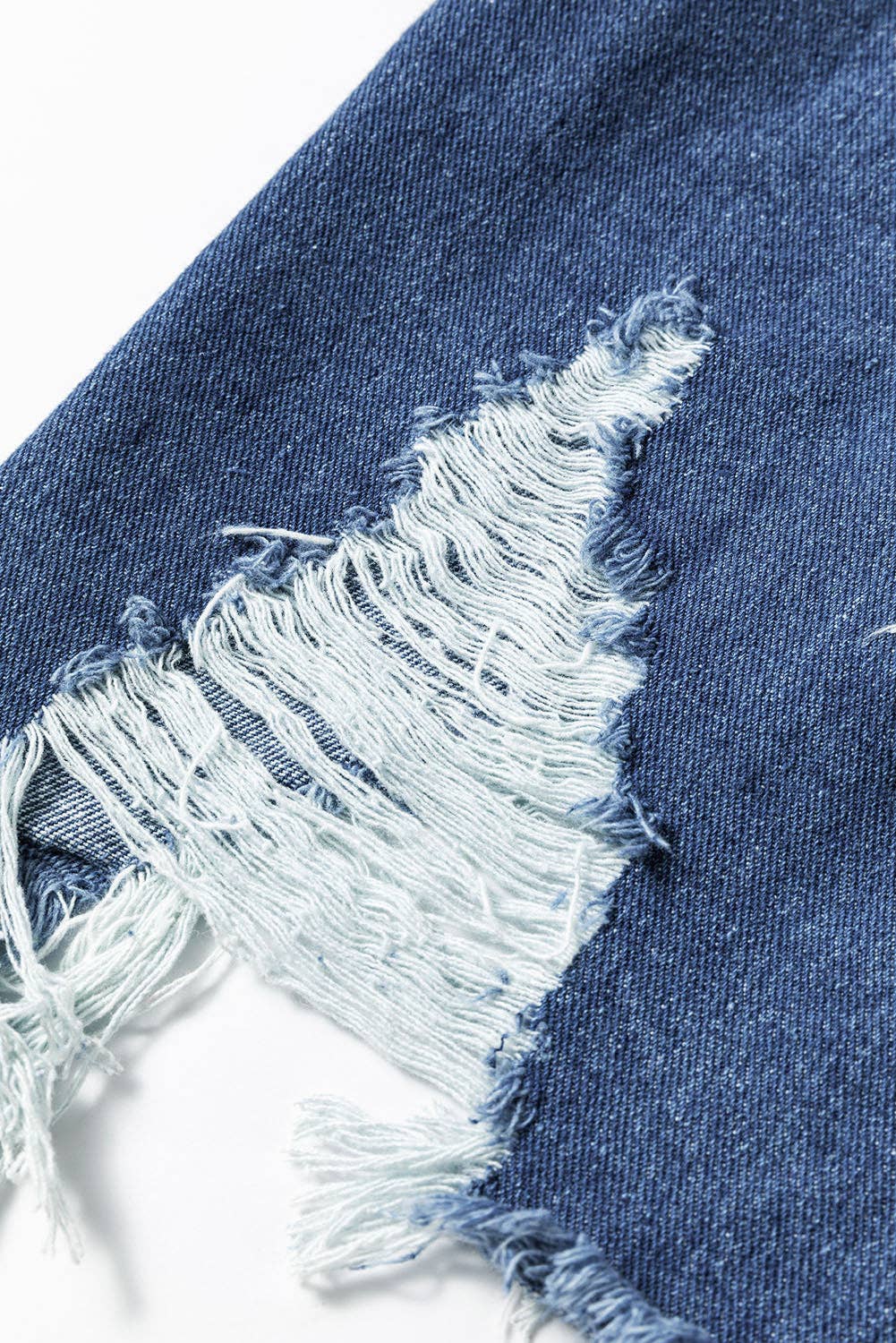 Distressed Long Denim Jacket